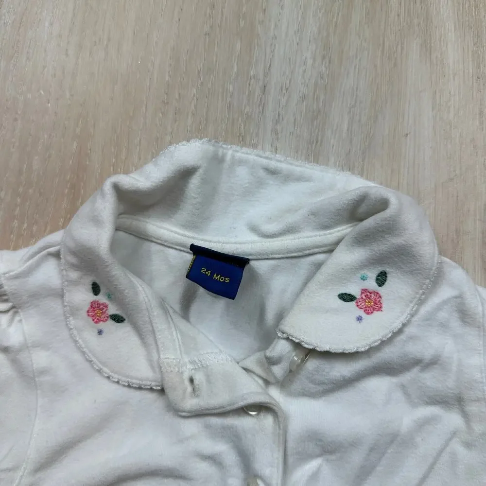 OshKosh Pink Hickory Stripe Overalls Floral Cottagecore Country Outfit Set 24M